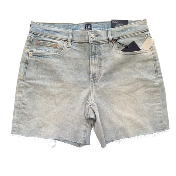 GAP Women's Light Wash Cut Off Midi Shorts size 10/30 Tall NWT - Picture 1 of 2